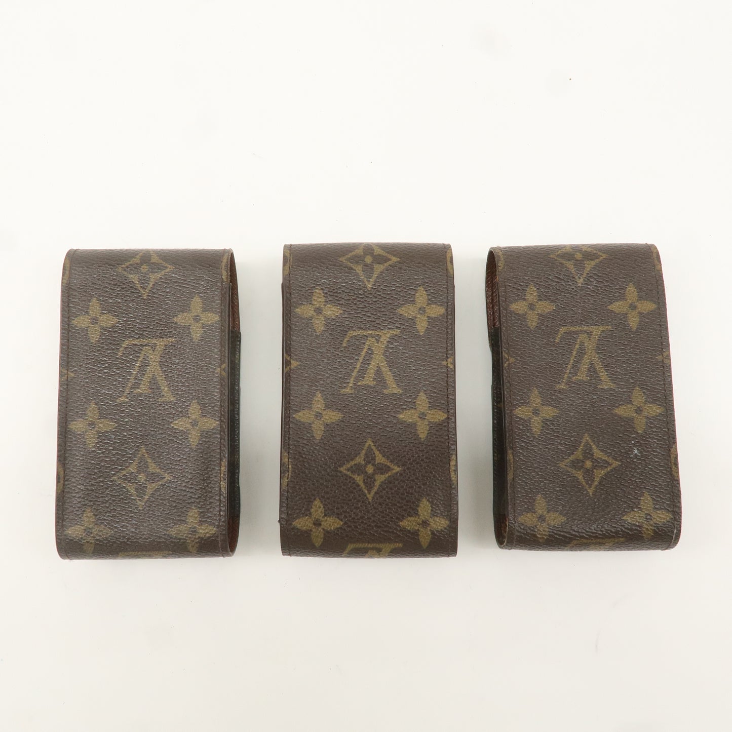 Louis Vuitton Monogram Set of 3 Etui Cigarette Case Brown M63024