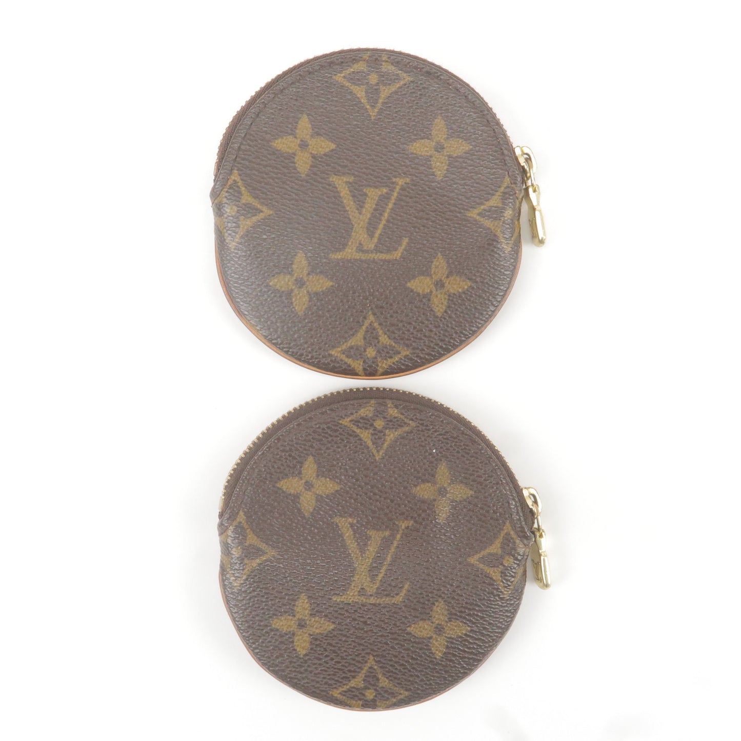 Set of2 Louis Vuitton Monogram Porte Monnaie Rond Coin Case M61926
