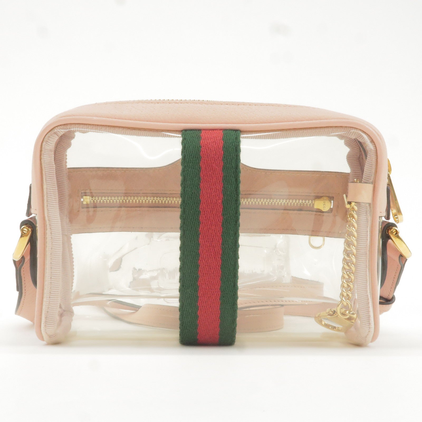 GUCCI Ophidia Vinyl Leather Shoulder Bag Purse Pink dct