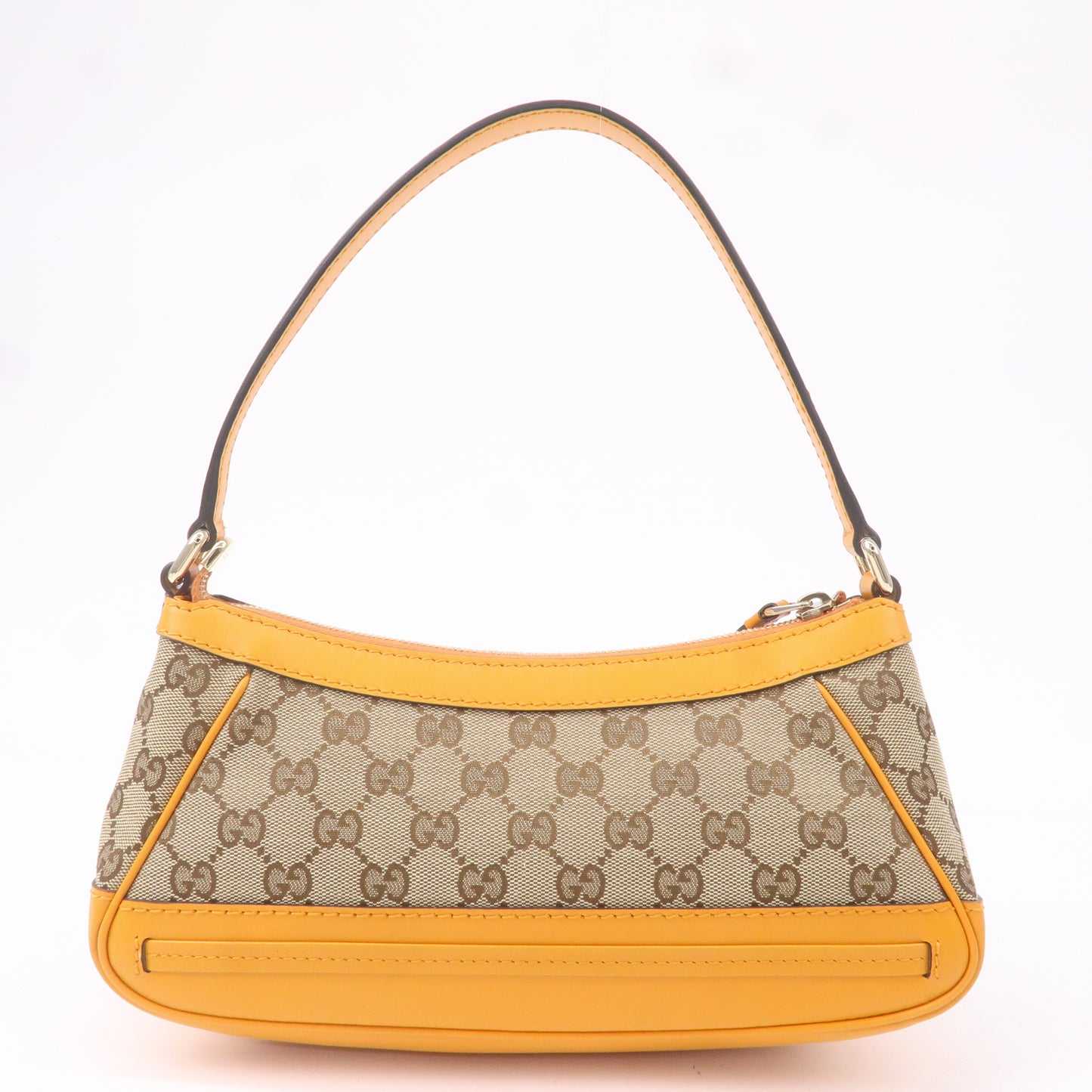 GUCCI Mayfair GG Canvas Leather Shoulder Bag Beige Orange 269893