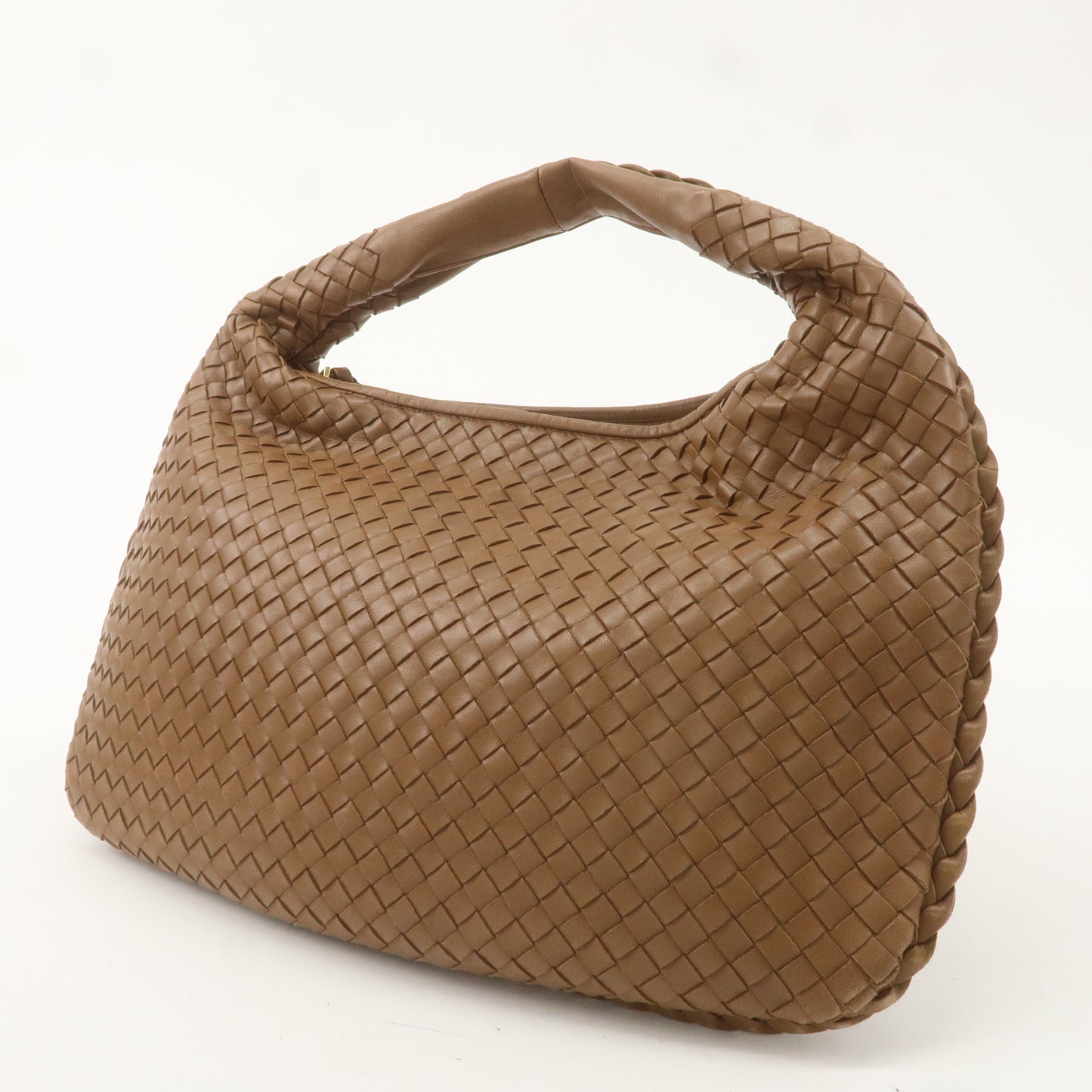 BOTTEGA VENETA Hobo Intrecciato Leather Shoulder Bag Brown 115653