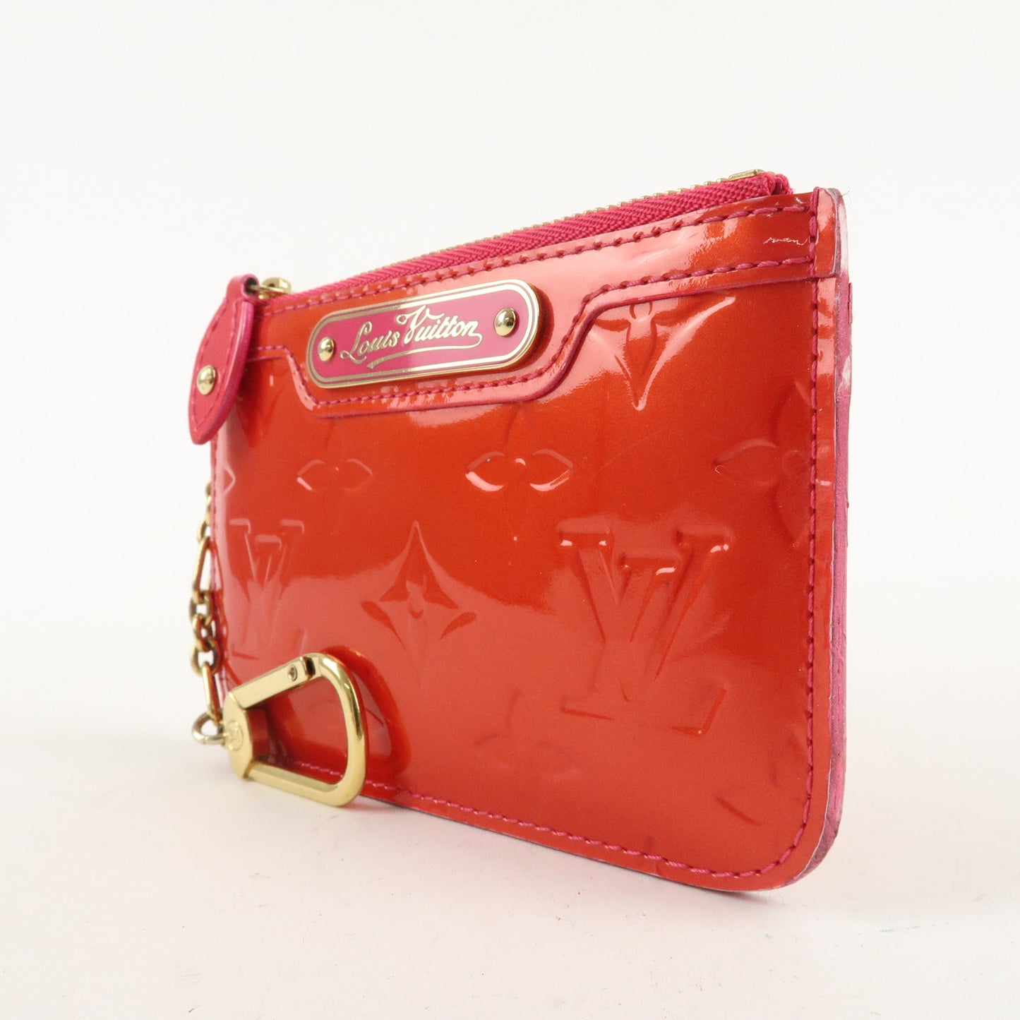 Louis Vuitton Vernis Pochette Cles NM Coin Case Rose Pop M93637