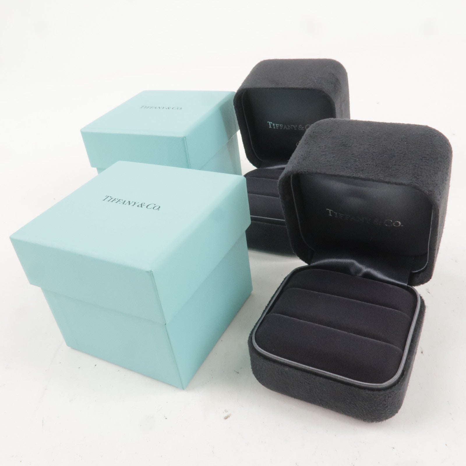 Tiffany&Co. Set of 4 Pair Ring Box Jewelry Box Tiffany Blue