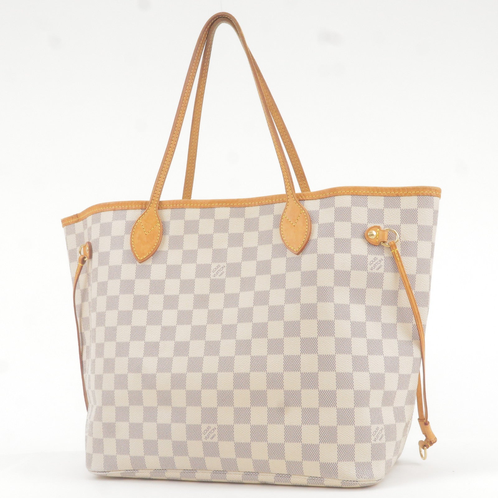 Authentic Louis Vuitton Damier Azur Neverfull MM Tote Bag N51107 Used F/S