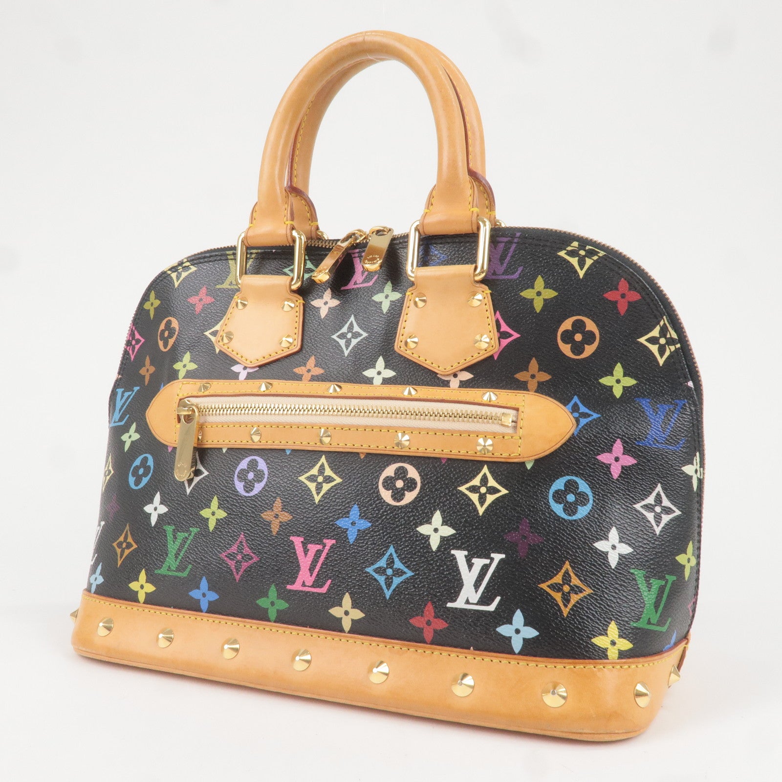Authentic Louis Vuitton Alma Bag Black Noir Multicolor Handbag