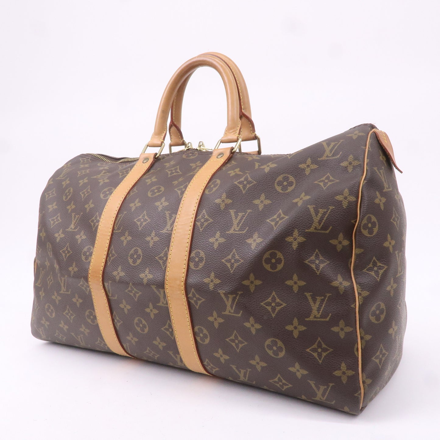 Louis Vuitton Monogram Keep All 45 Boston Bag Brown M41428