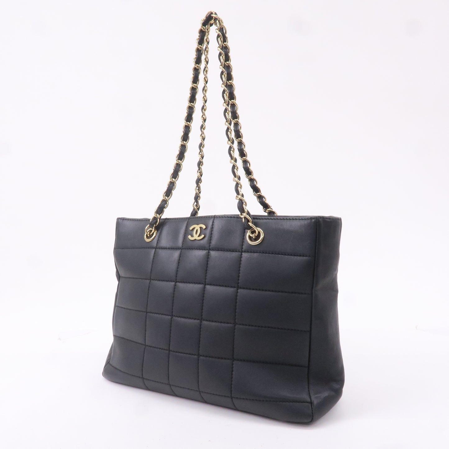 CHANEL-Chocolate-Bar-Lamb-Skin-Chain-Tote-Bag-Black-A17859 – dct-ep_vintage  luxury Store