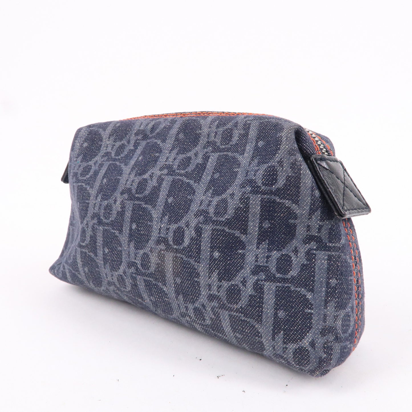 Christian Dior Flight Line Trotter Denim Cosmetic Pouch Navy
