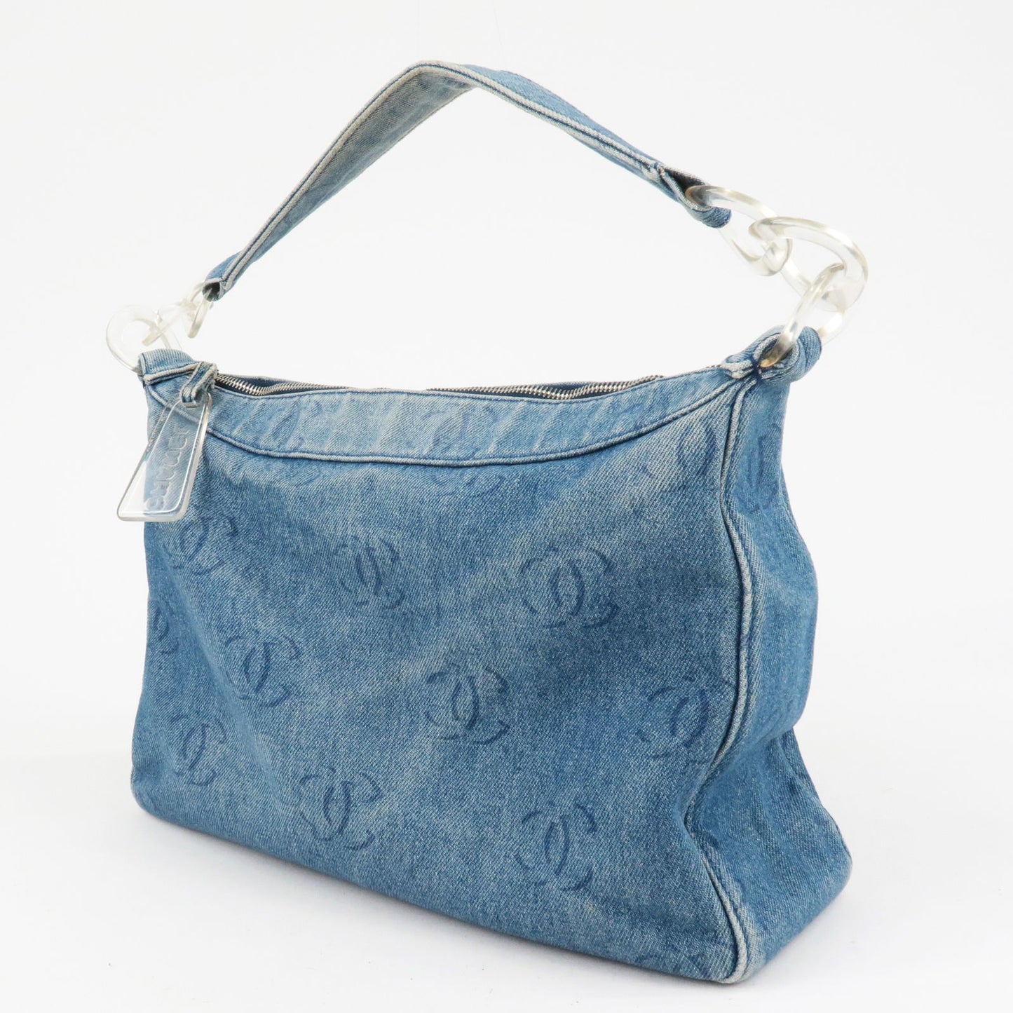Chanel Blue Denim Top Handle Bag