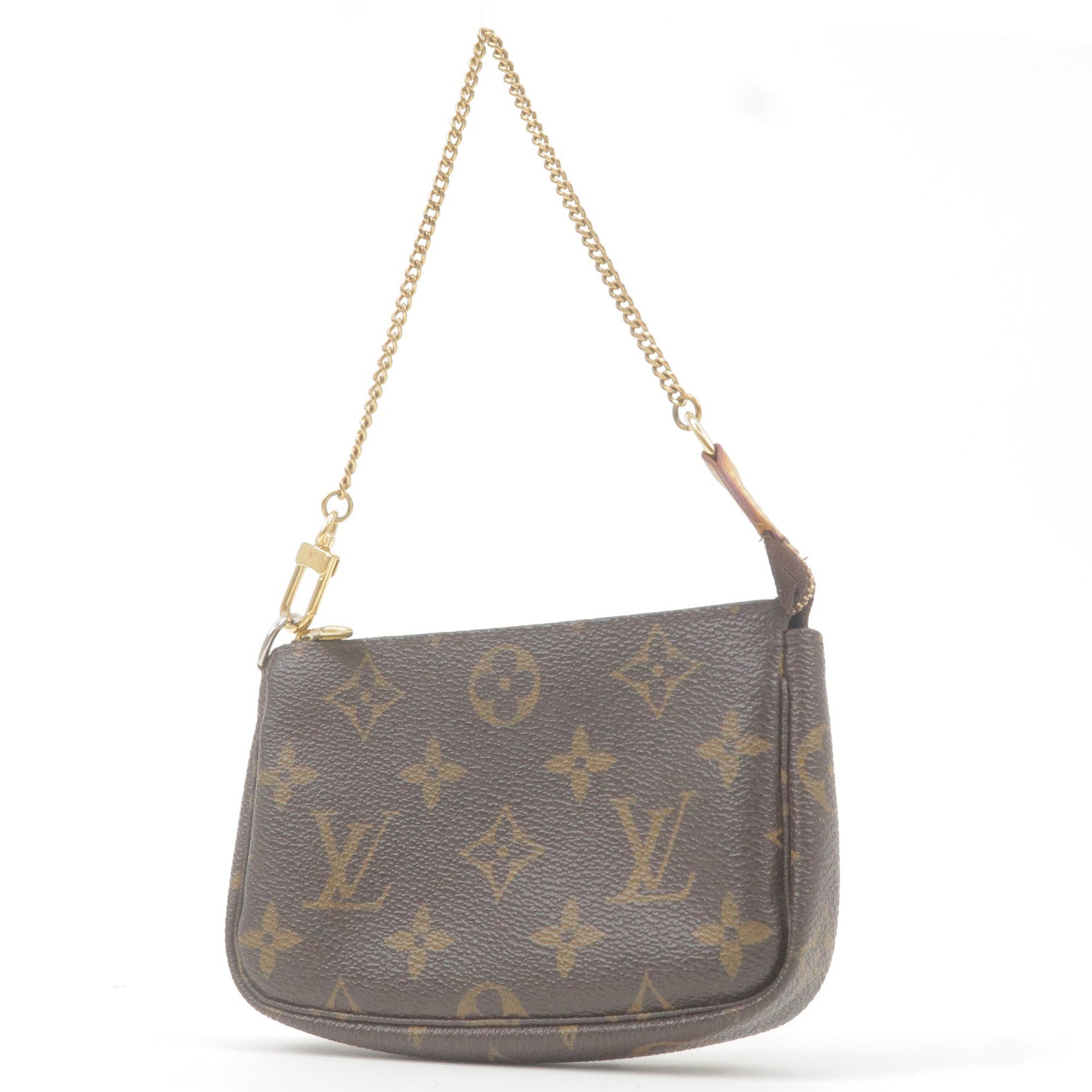 Louis+Vuitton+Pochette+Accessory+Pouch+Brown+Leather for sale online