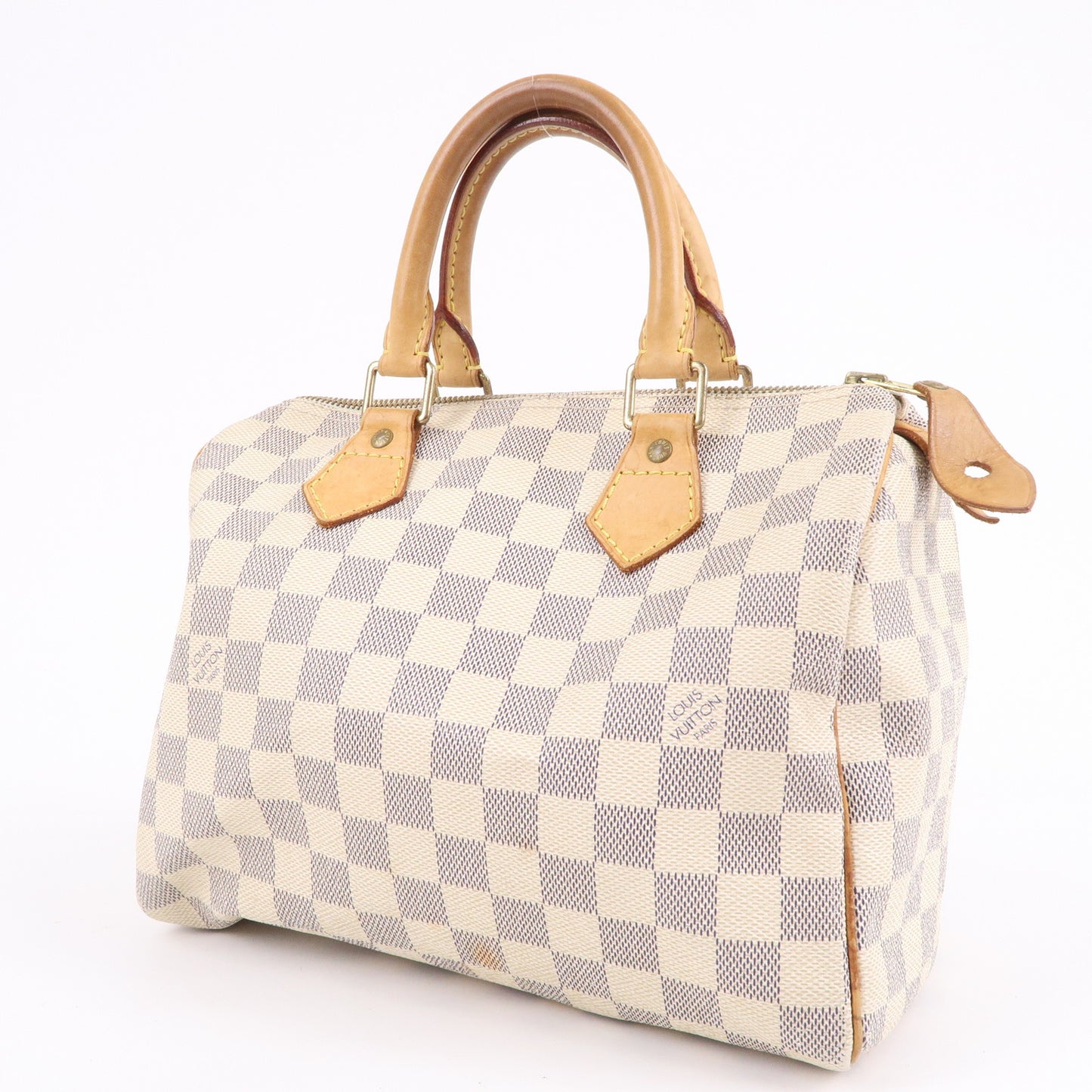 Louis Vuitton N41374 Speedy 25 手袋單肩包白格帆布尺寸： 25x19x15cm - LuxuryGZ