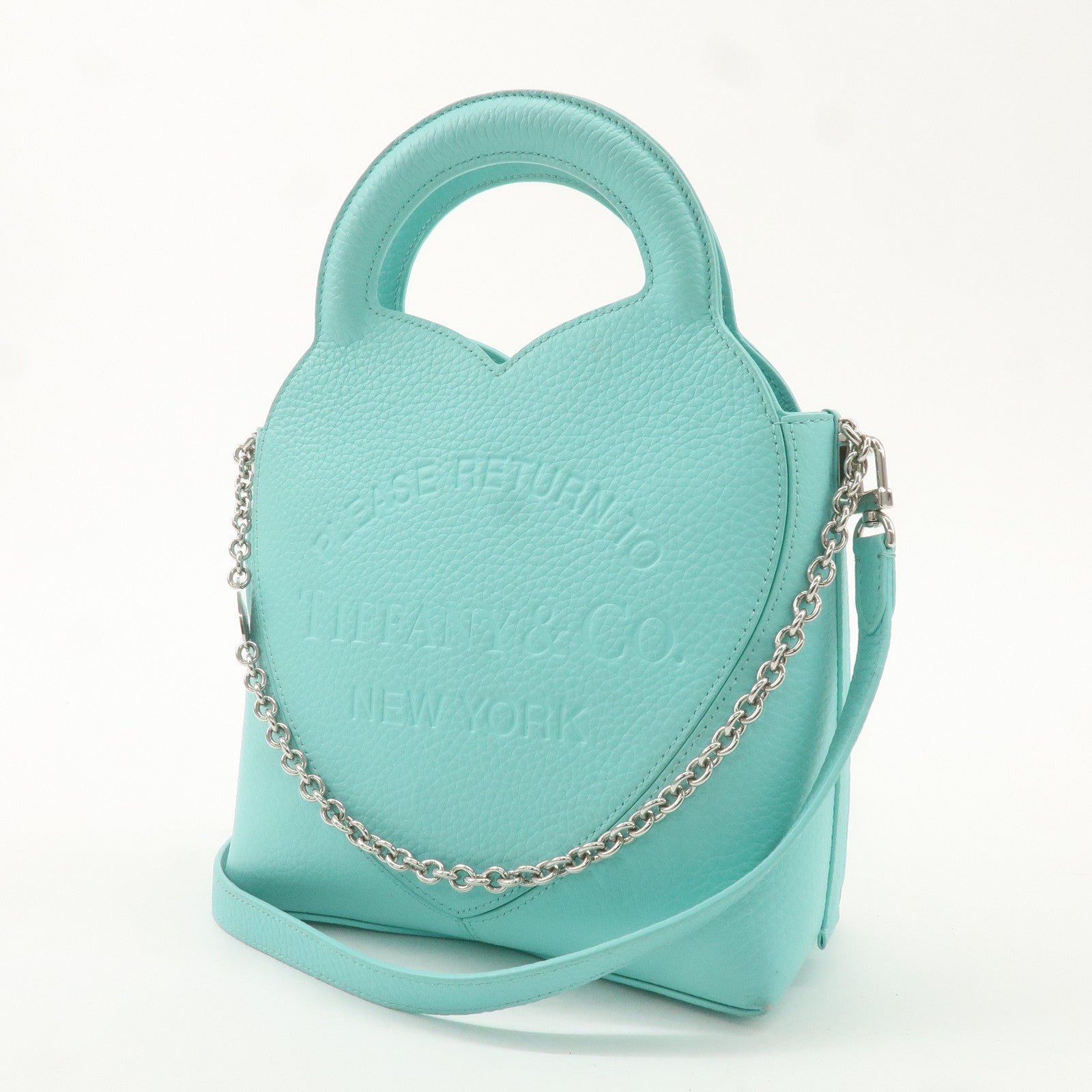 Tiffany&Co. Leather Return to Tiffany Mini Tote Bag Tiffany Blue