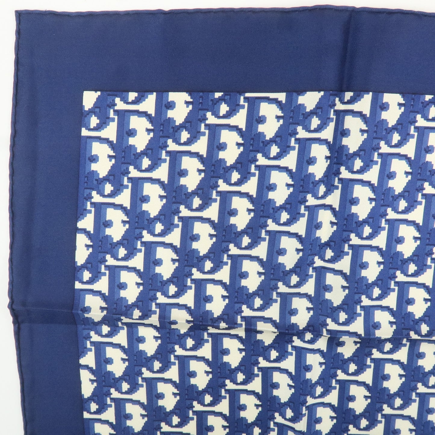 Christian Dior Trotter Print Silk 100% Scarf Navy