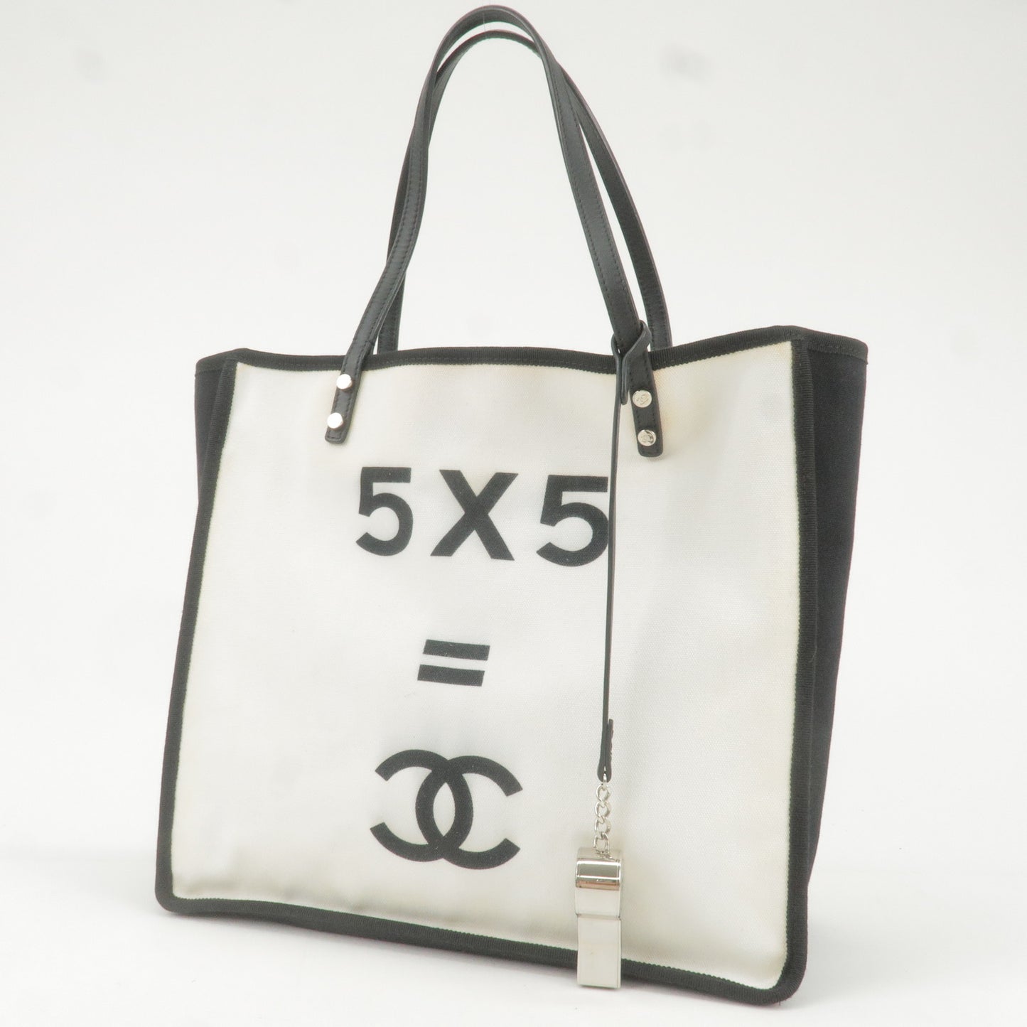 Chanel Let's Lemon Straight Canvas Leather Tote Bag A92884