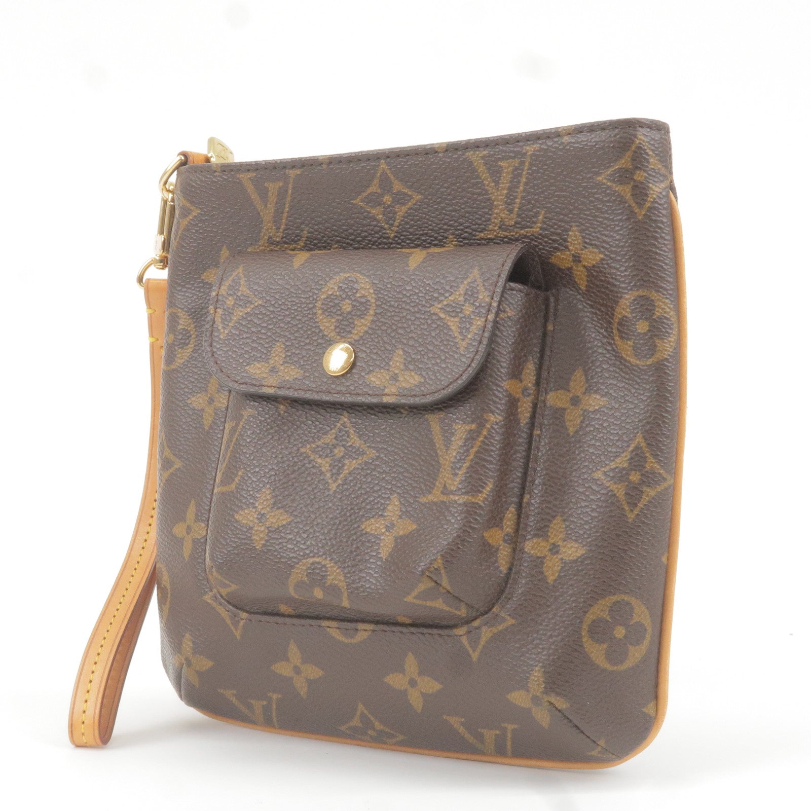 Louis Vuitton Partition Brown Canvas Clutch Bag (Pre-Owned)