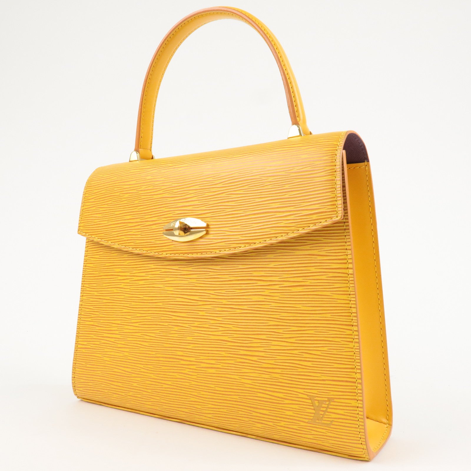 Malesherbes leather handbag Louis Vuitton Yellow in Leather - 36812773