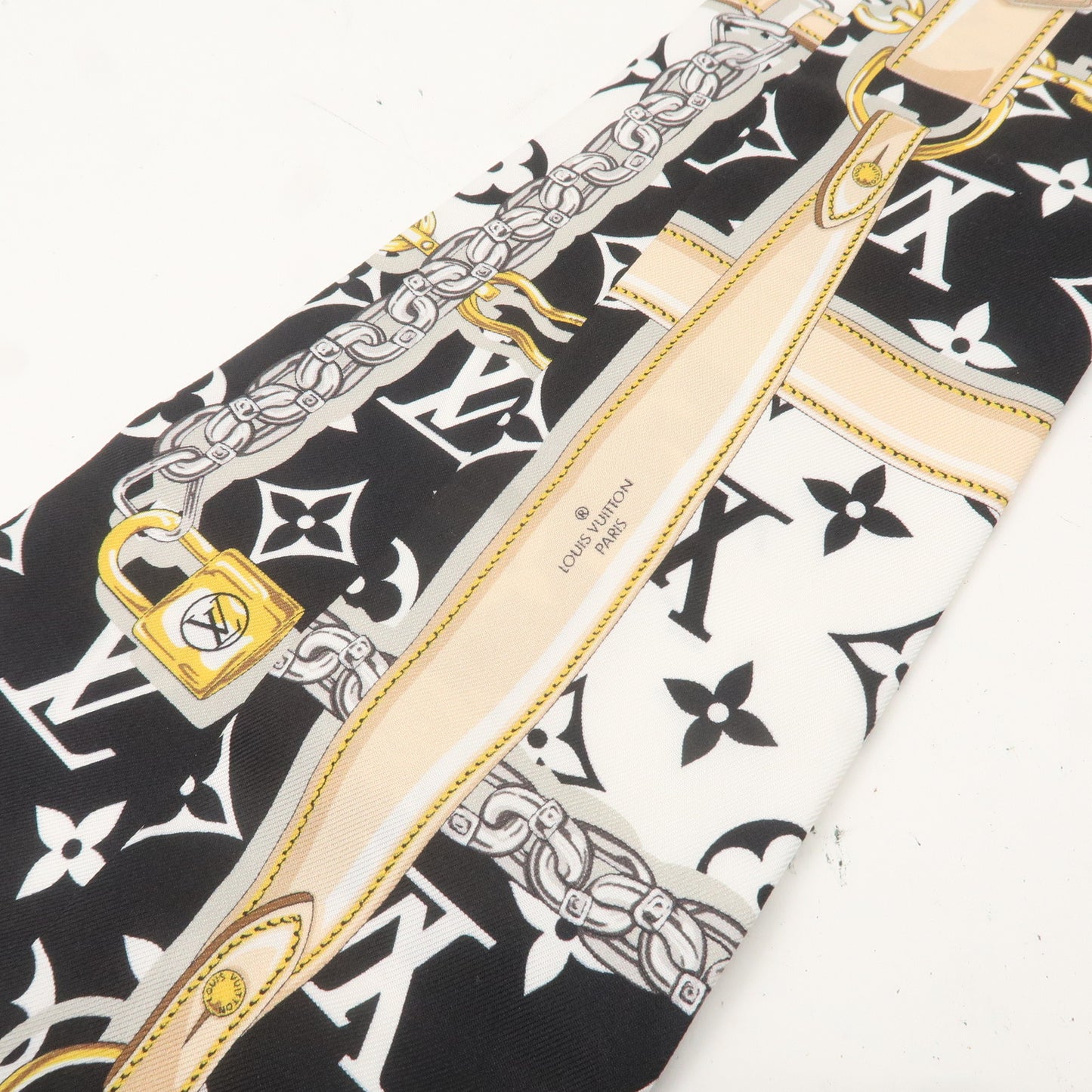 Louis Vuitton Monogram Bandeau 100% Silk Confidential Noir M78656