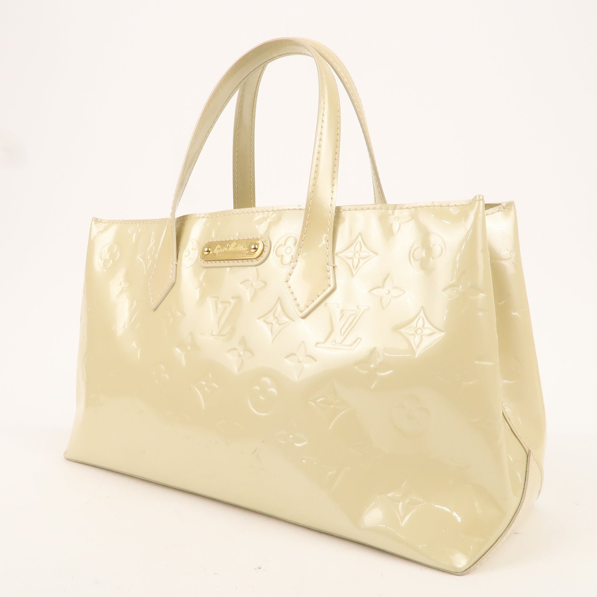 Yellow Louis Vuitton Monogram Vernis Wilshire PM Handbag