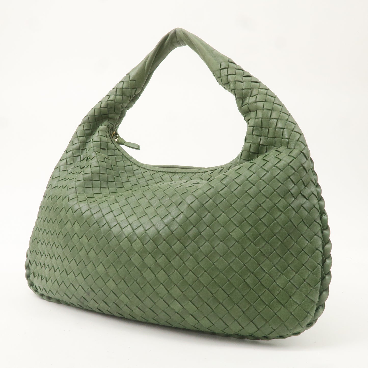 BOTTEGA VENETA Intrecciato Leather Hobo Shoulder Bag Green 115653