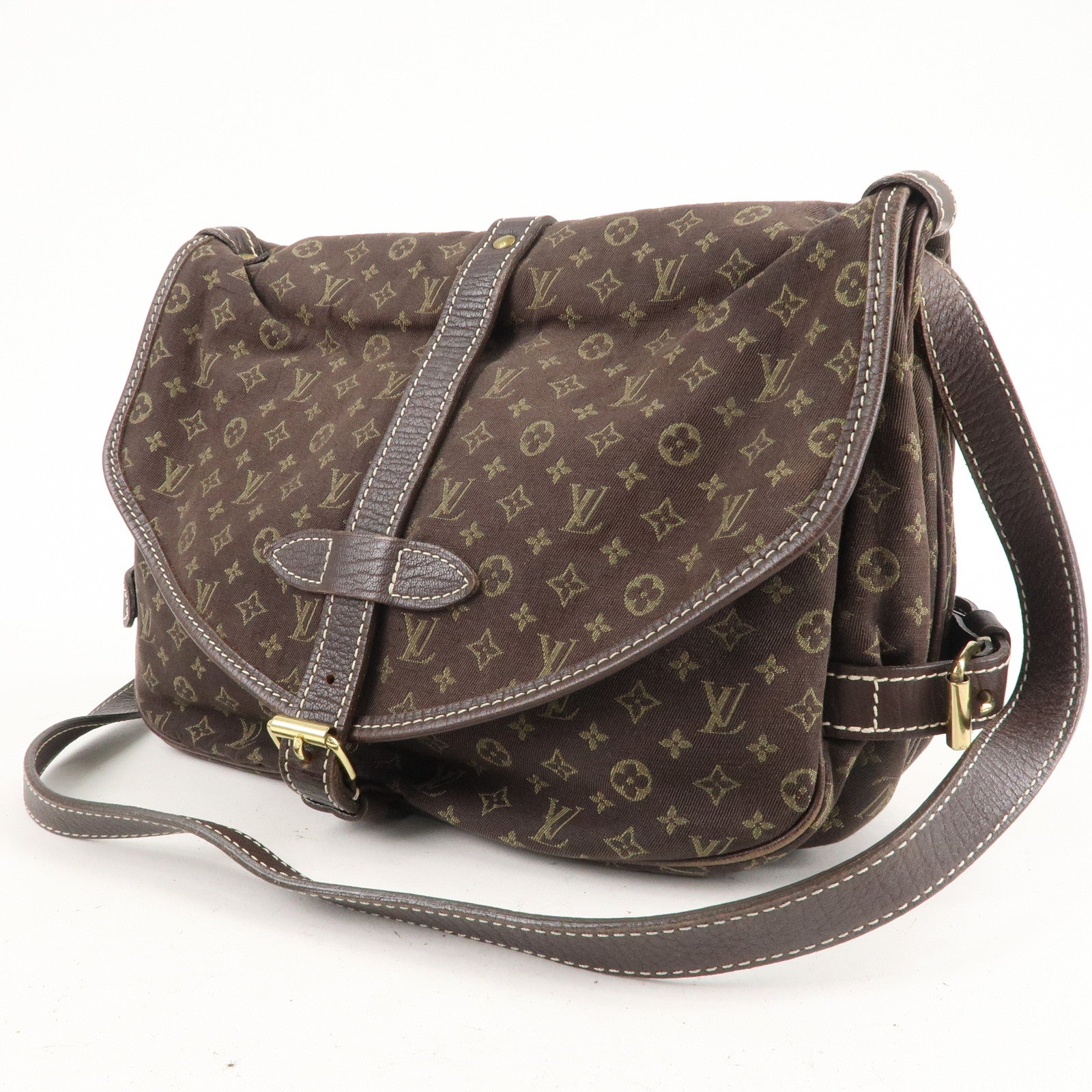 Louis Vuitton, Bags, Louis Vuitton Saumur Monogram Mini Lin Shoulder Bag  M95227 Brown