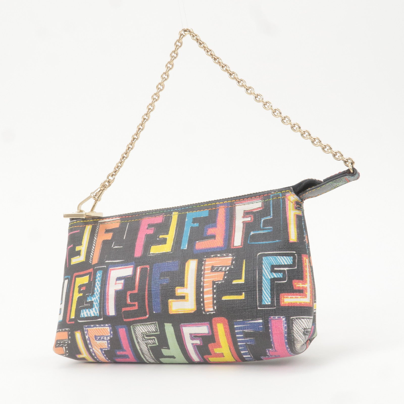 Print 8BR592 dct Accessory Print fendi Print fendi Kids debossed logo T shirt Pouch Multi ep vintage luxury Gather Color PVC Zucca