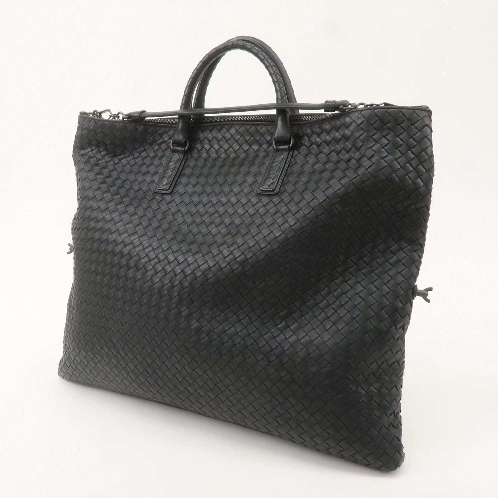 BOTTEGA VENETA Intrecciato Leather 2WAY Hand Bag Black 193785