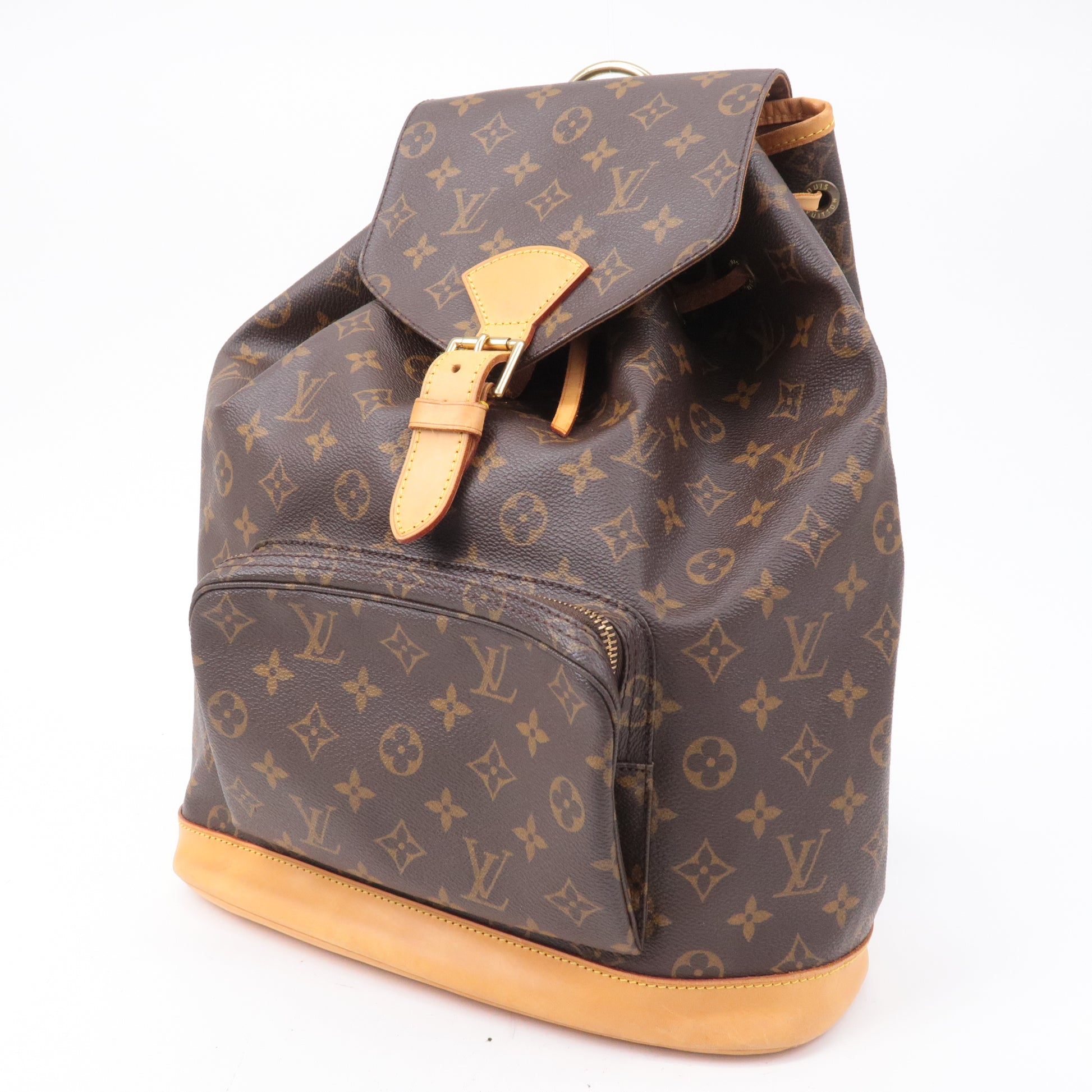 LOUIS VUITTON Montsouris GM Backpack Bag Monogram Leather Brown M51135  82YB707