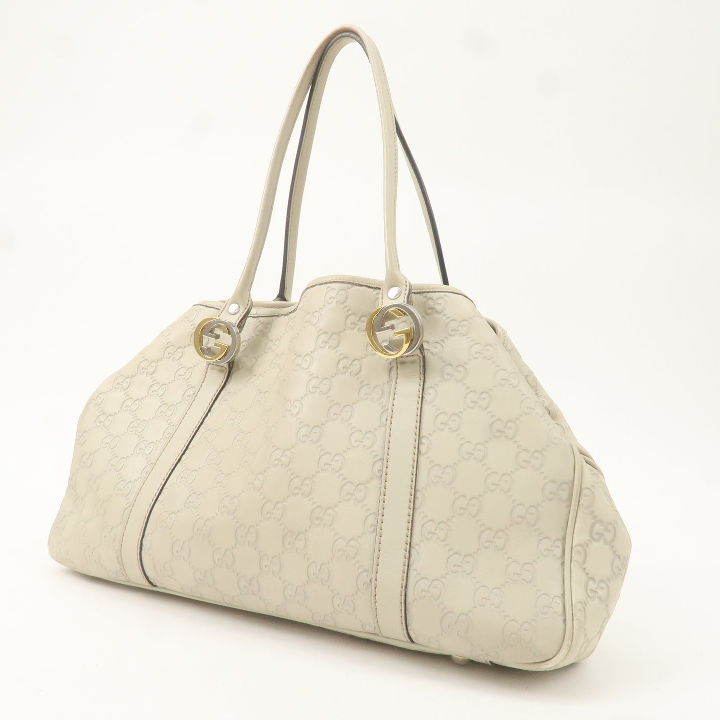 GUCCI GG Twins Guccissima Leather Tote Bag Beige 232957