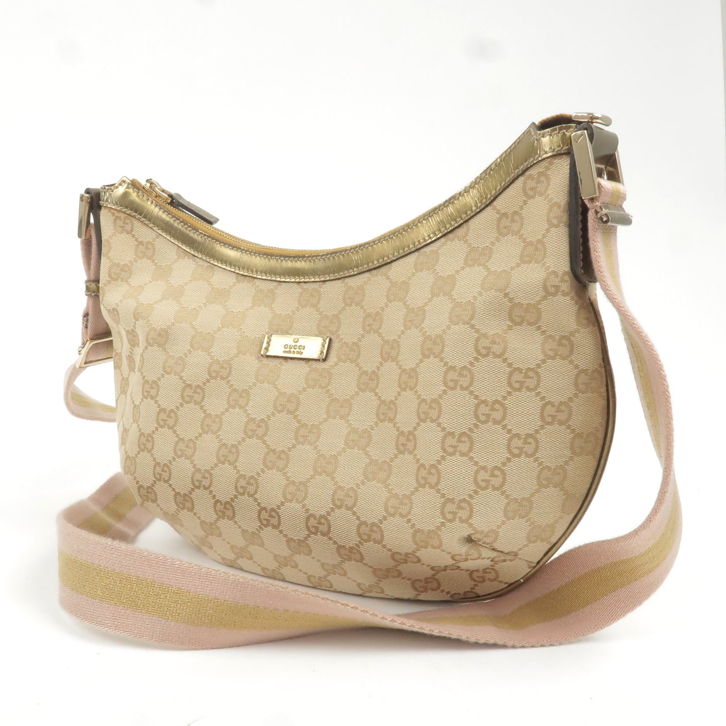 Gucci GG Canvas Camouflage Sherry Line x PALACE Shoulder Bag 723142 Brown  Green Leather Ladies GUCCI