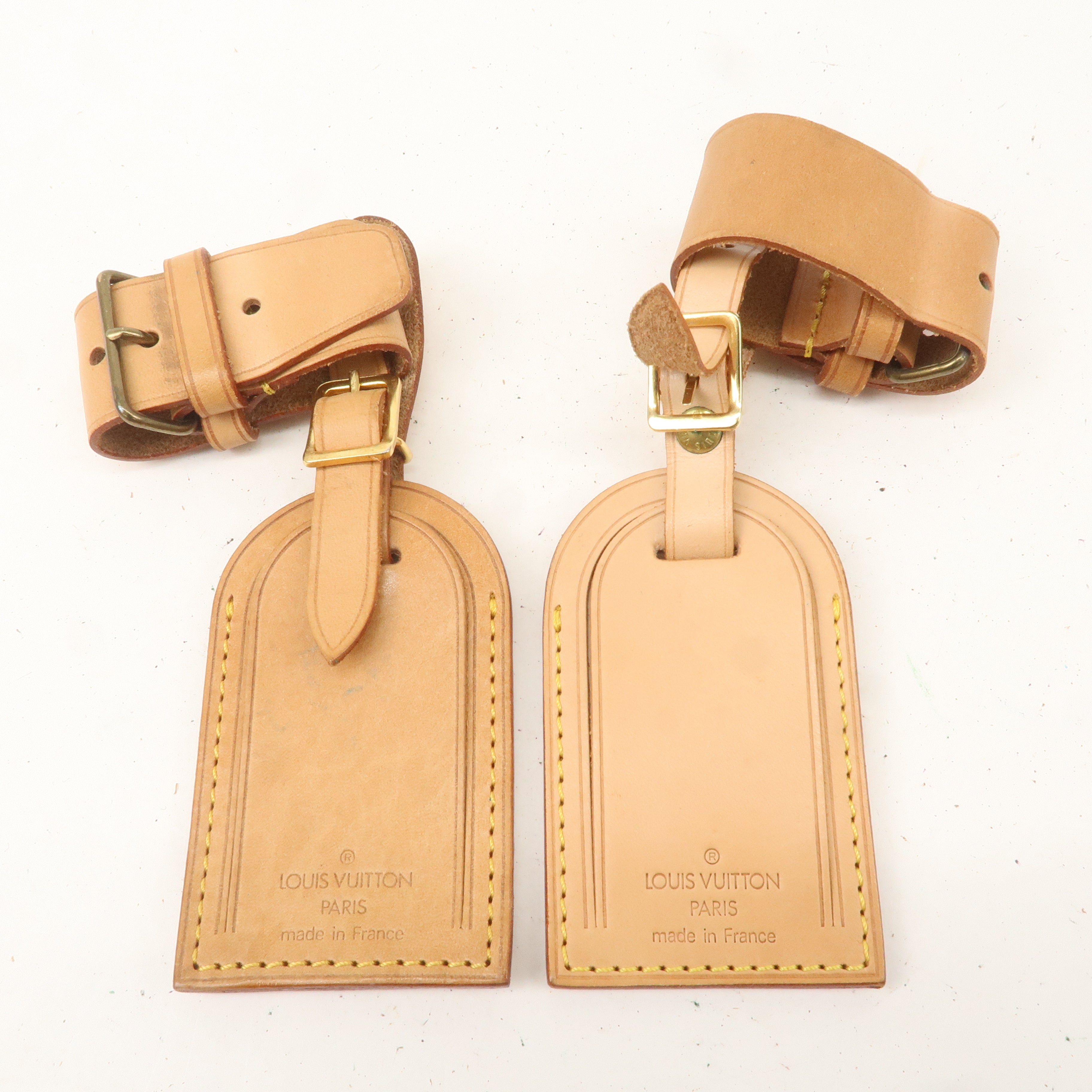 Louis Vuitton Set of 20 Name Tag Poignet Leather Beige dct