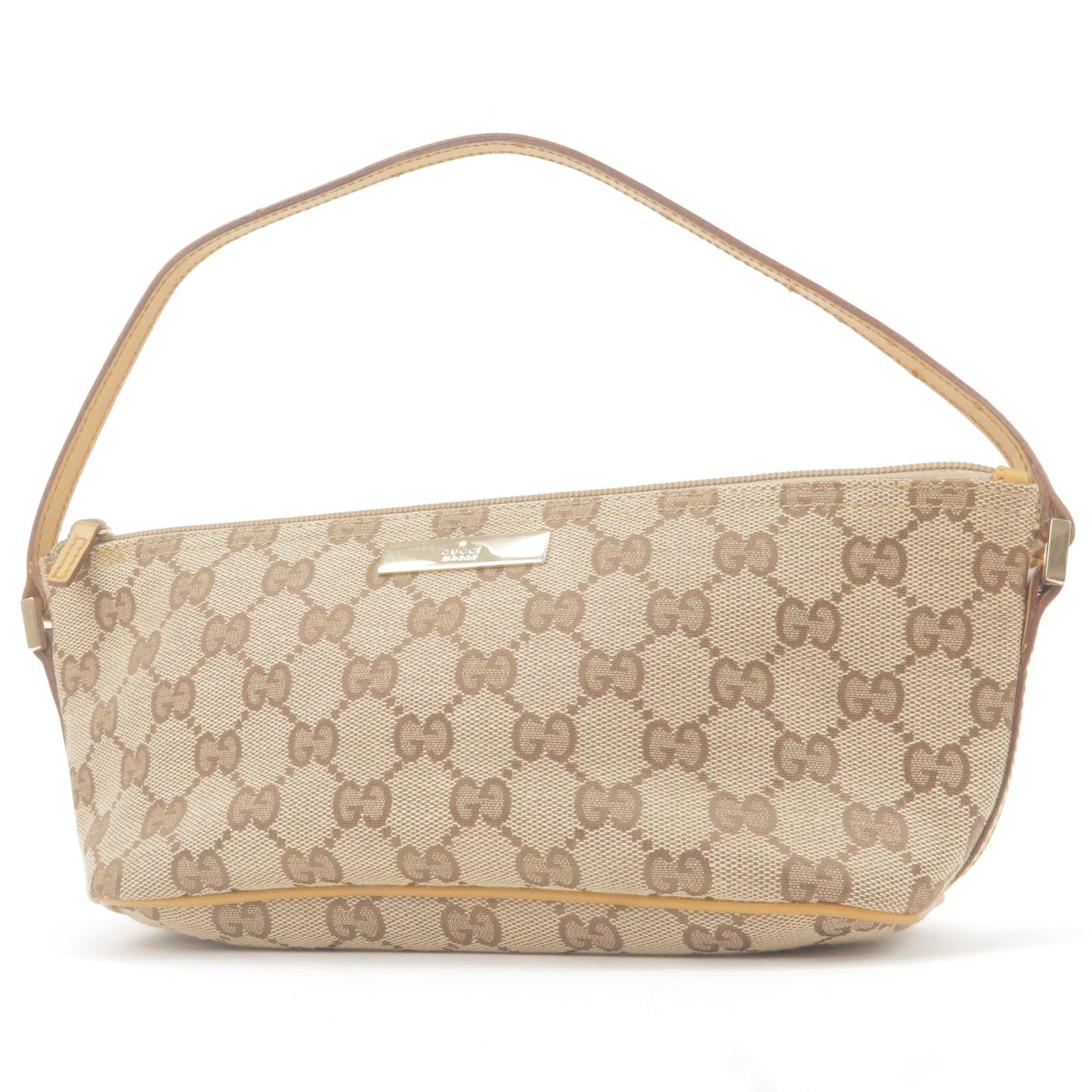 Gucci, Bags, Vintage Gucci Brown Gg Canvas Boat Pochette