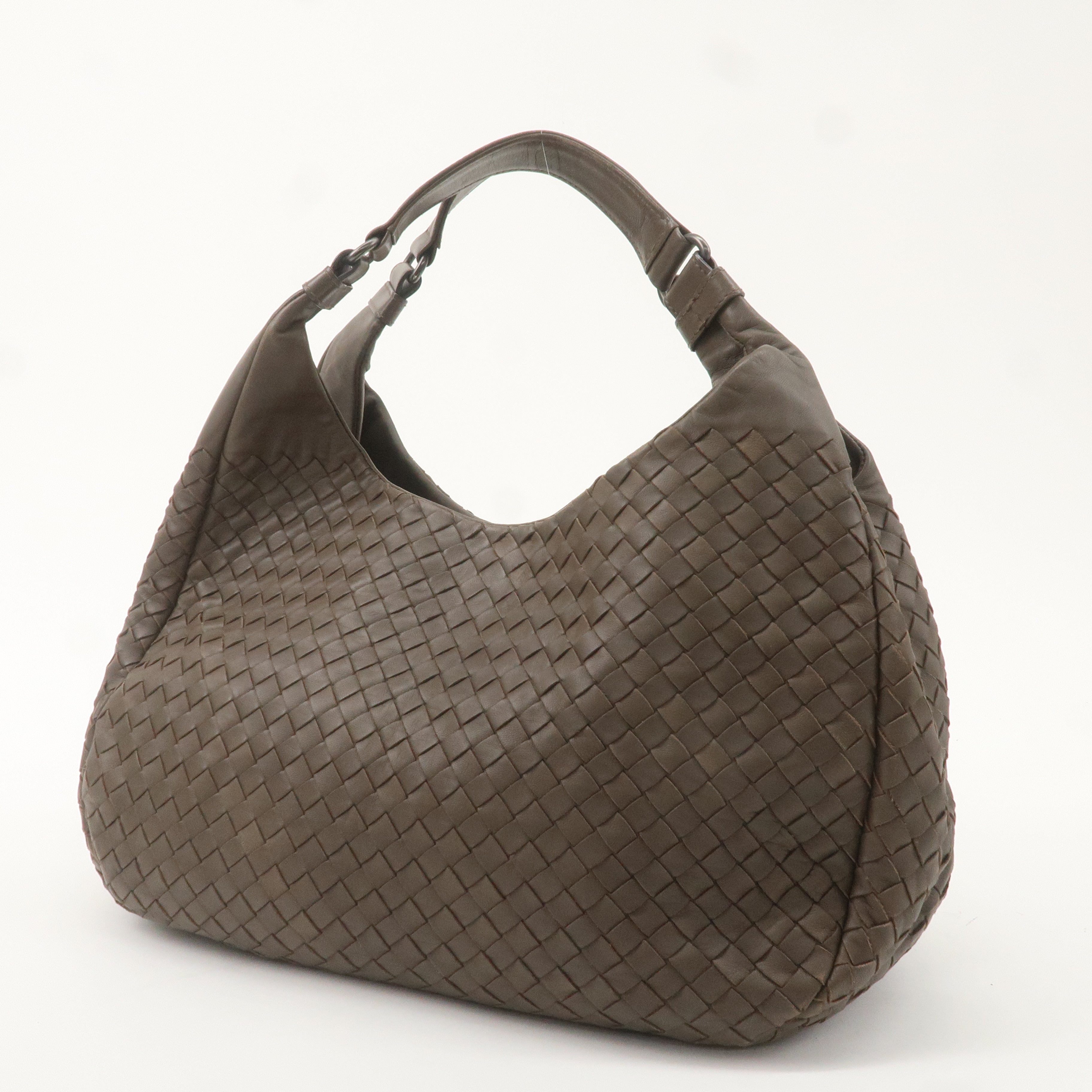 BOTTEGA VENETA Intrecciato Leather Shoulder Bag Brown 125787