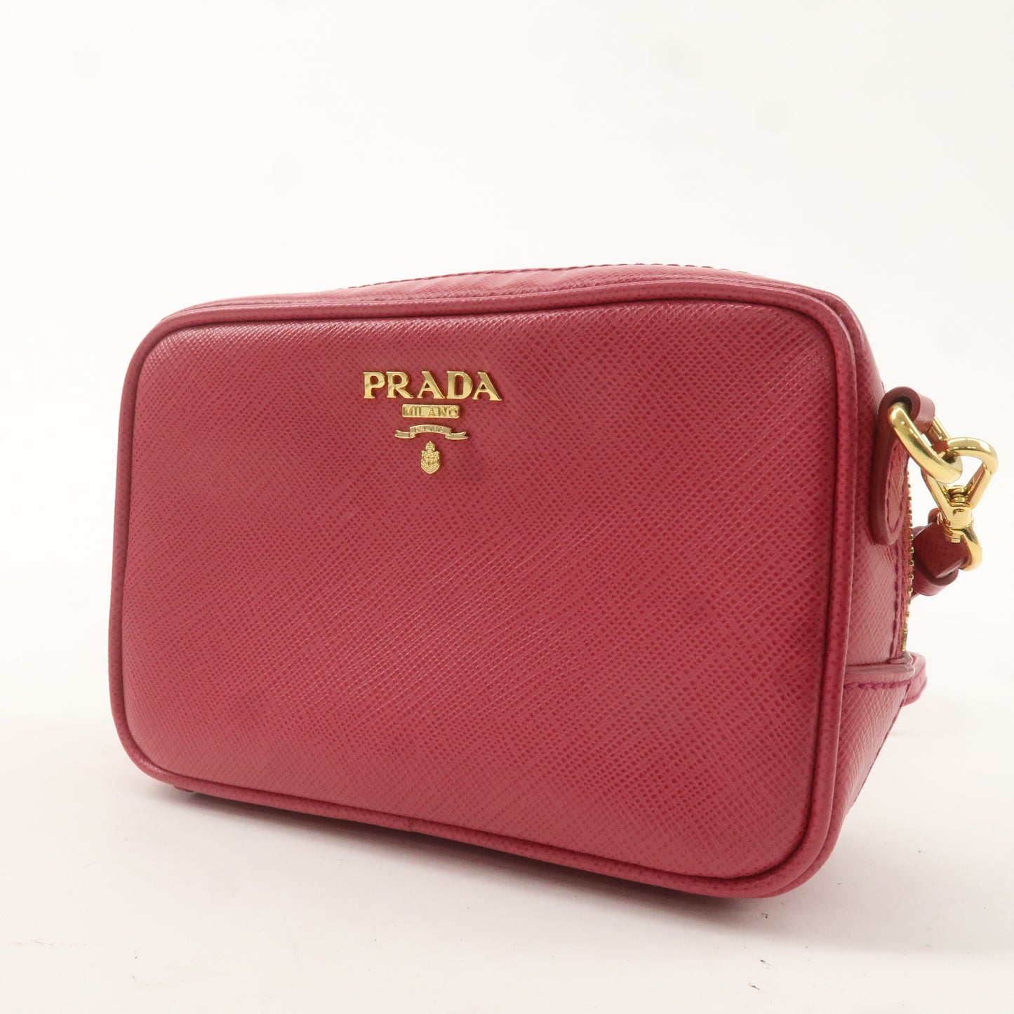 PRADA Logo Leather Crossbody Shoulder Bag Pink 1N1674