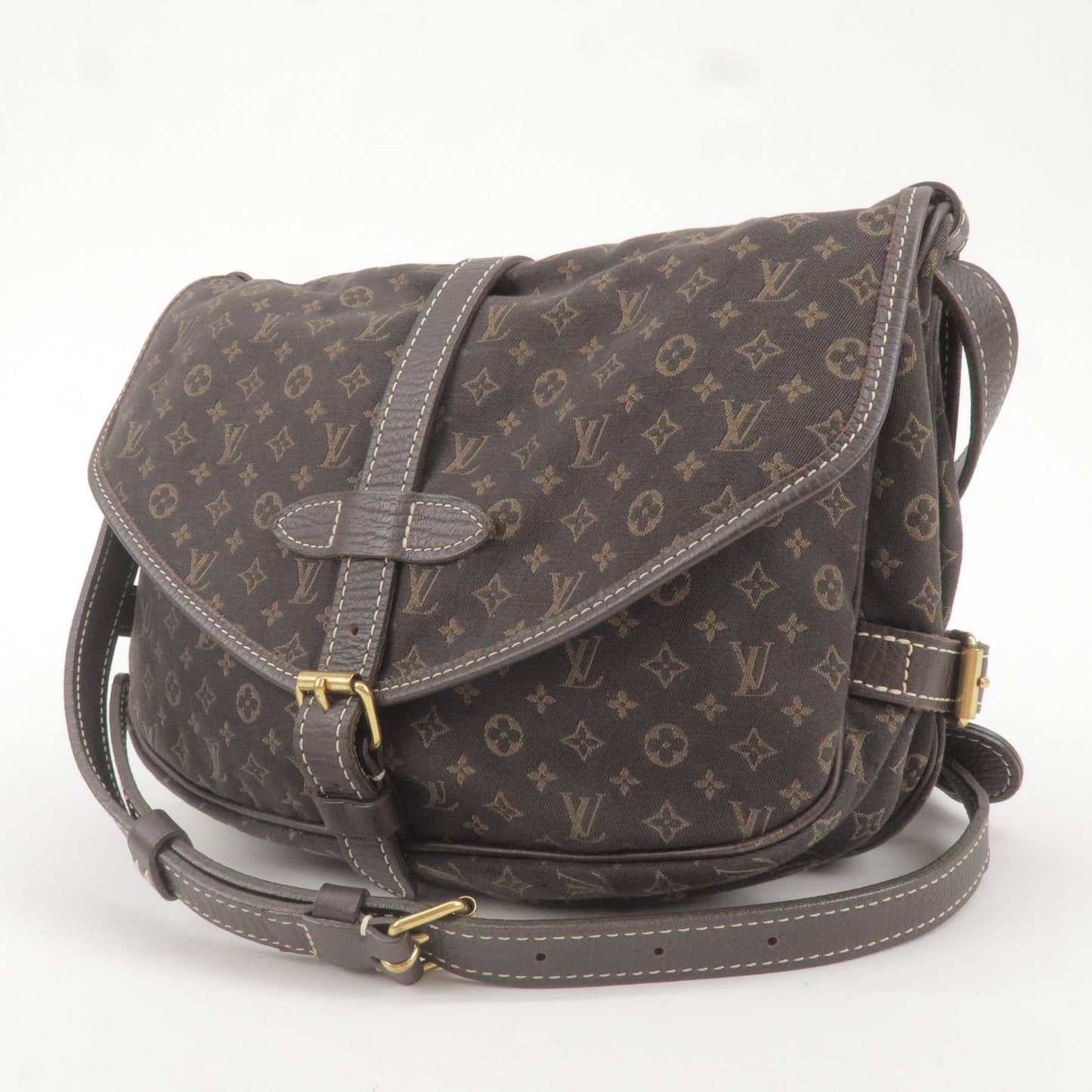 Louis Vuitton Monogram Minilin Saumur 30 Ebene Brown M95227