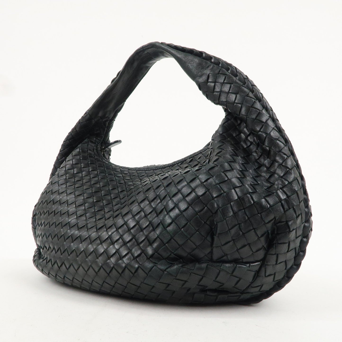 BOTTEGA VENETA Intrecciato Leather Hobo Shoulder Bag 232499 Black