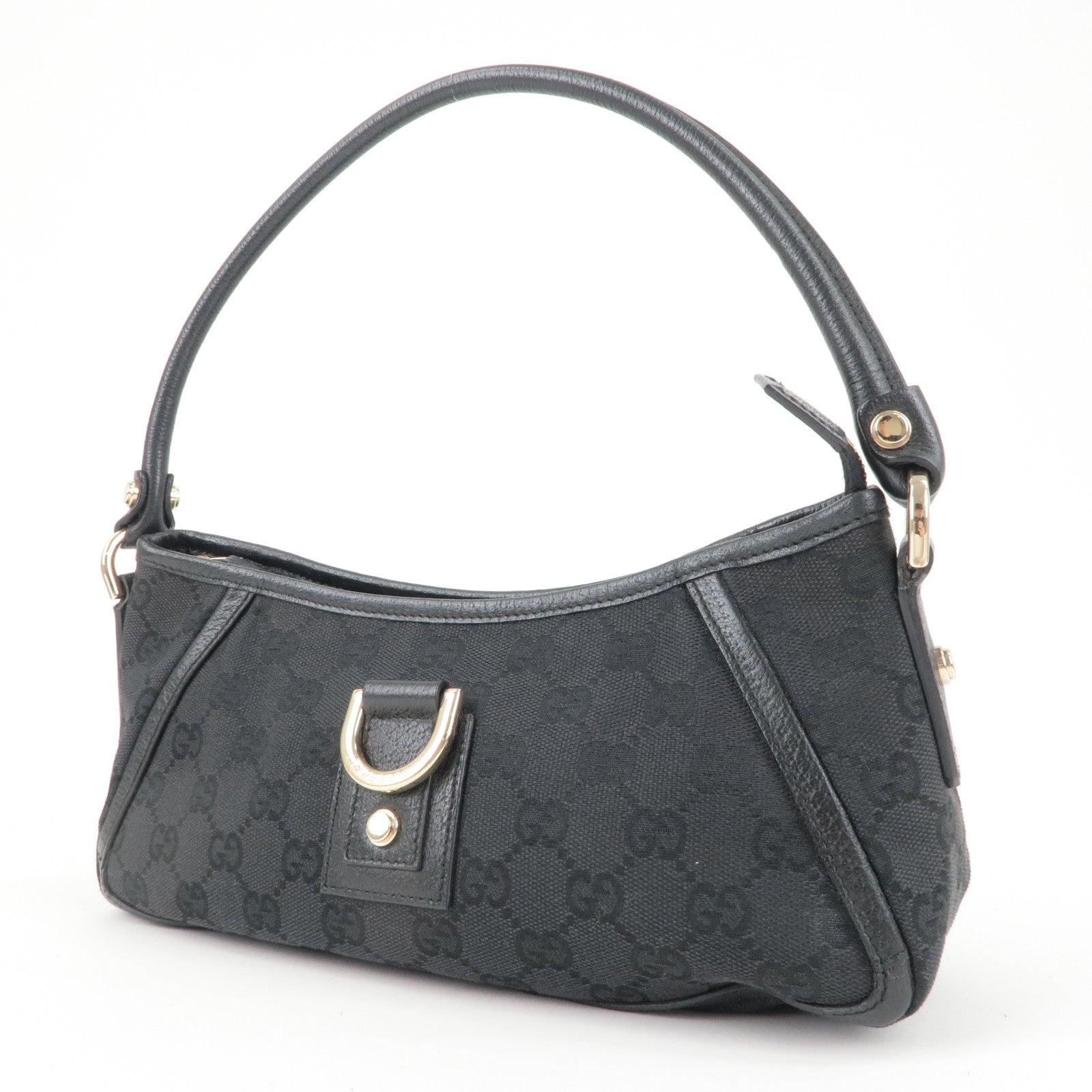 Gucci Vintage - Leather Abbey D-Ring Hobo Bag - Black - Leather