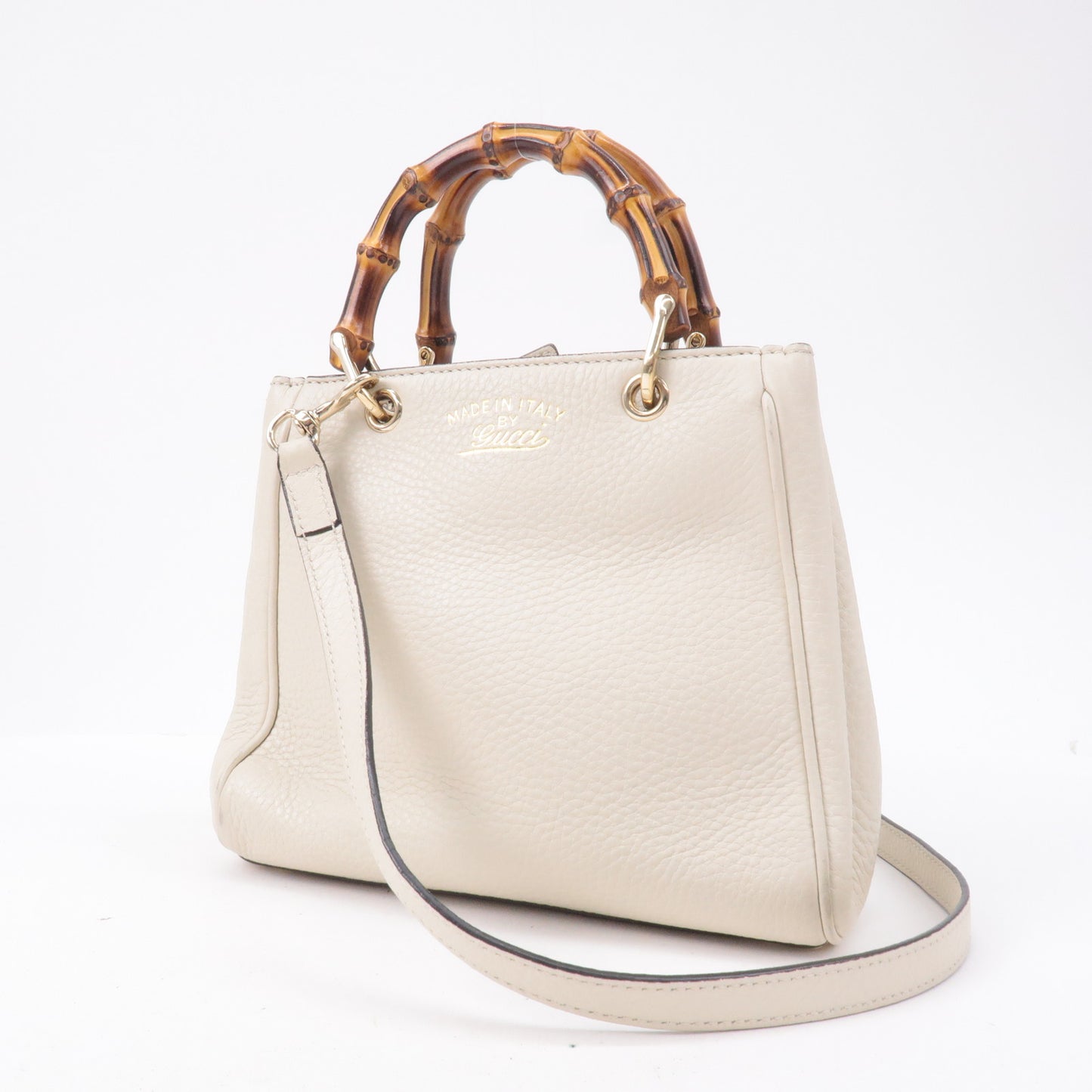 GUCCI-Bamboo-Leather-2WAY-bag-Shoulder-Bag-Ivory-368823