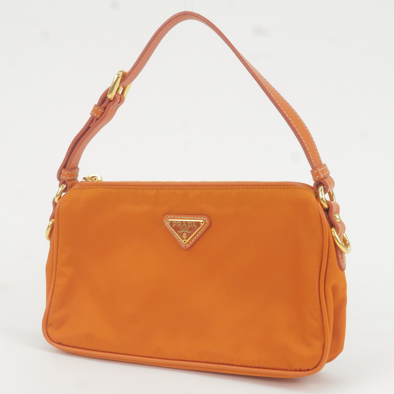 Prada nylon store bag orange