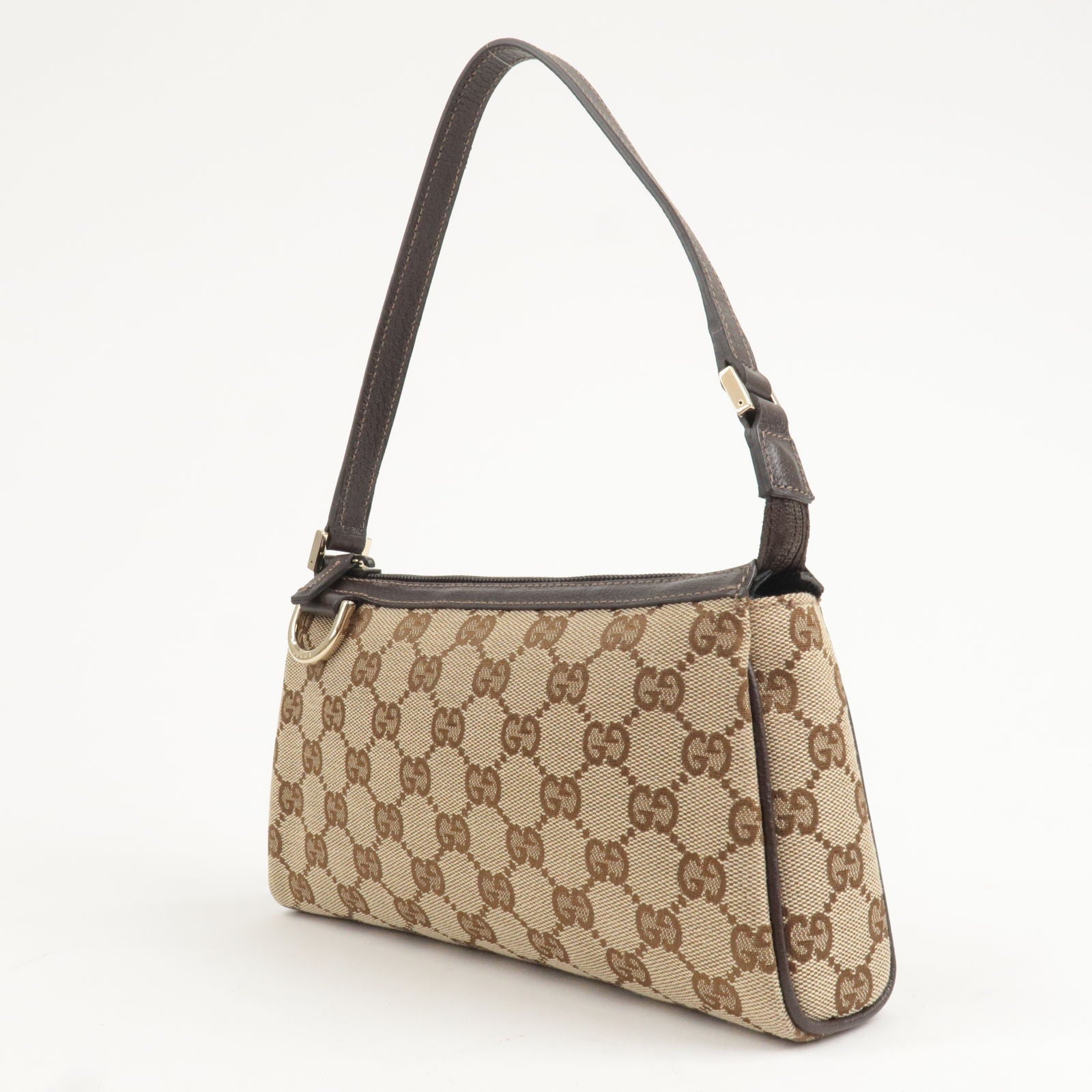 Gucci Abbey D Ring GG Monogram - Vintage Shoulder Bag - Brown  Leather/Canvas