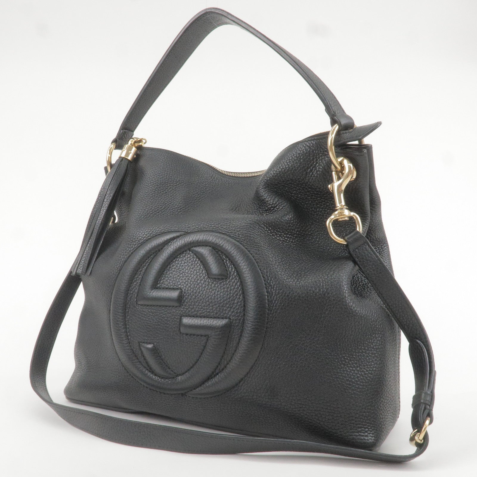 GUCCI-SOHO-Leather-Shoulder-Bag-2Way-Bag-Black-536194