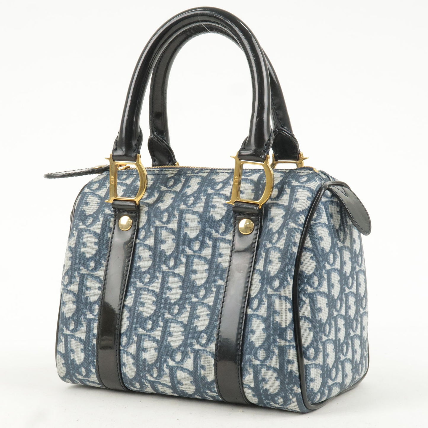 Dior, Bags, Dior Trotter Hand Bag Shoulder Duffle Bag Pvc Blacksilver  Hardware