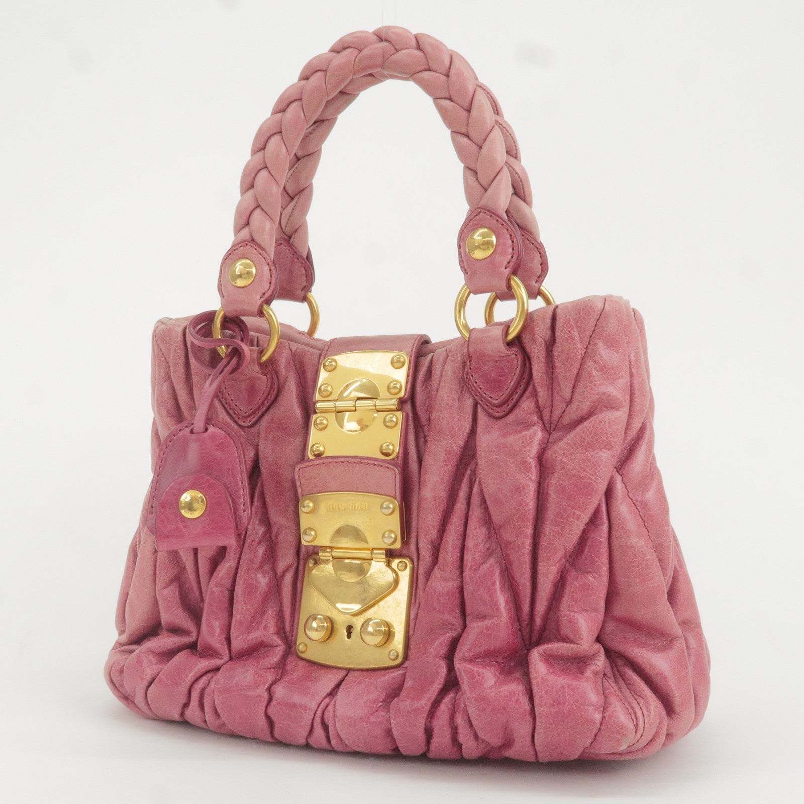 Miu Miu Hand Bag Leather 2way Pink Auction