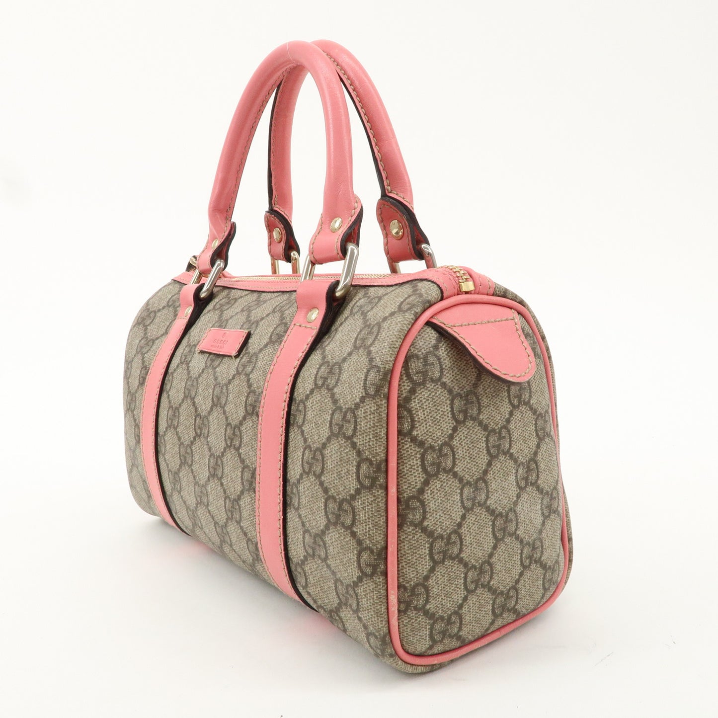 GUCCI GG Supreme Leather Boston Bag Shoulder Bag Pink 193604
