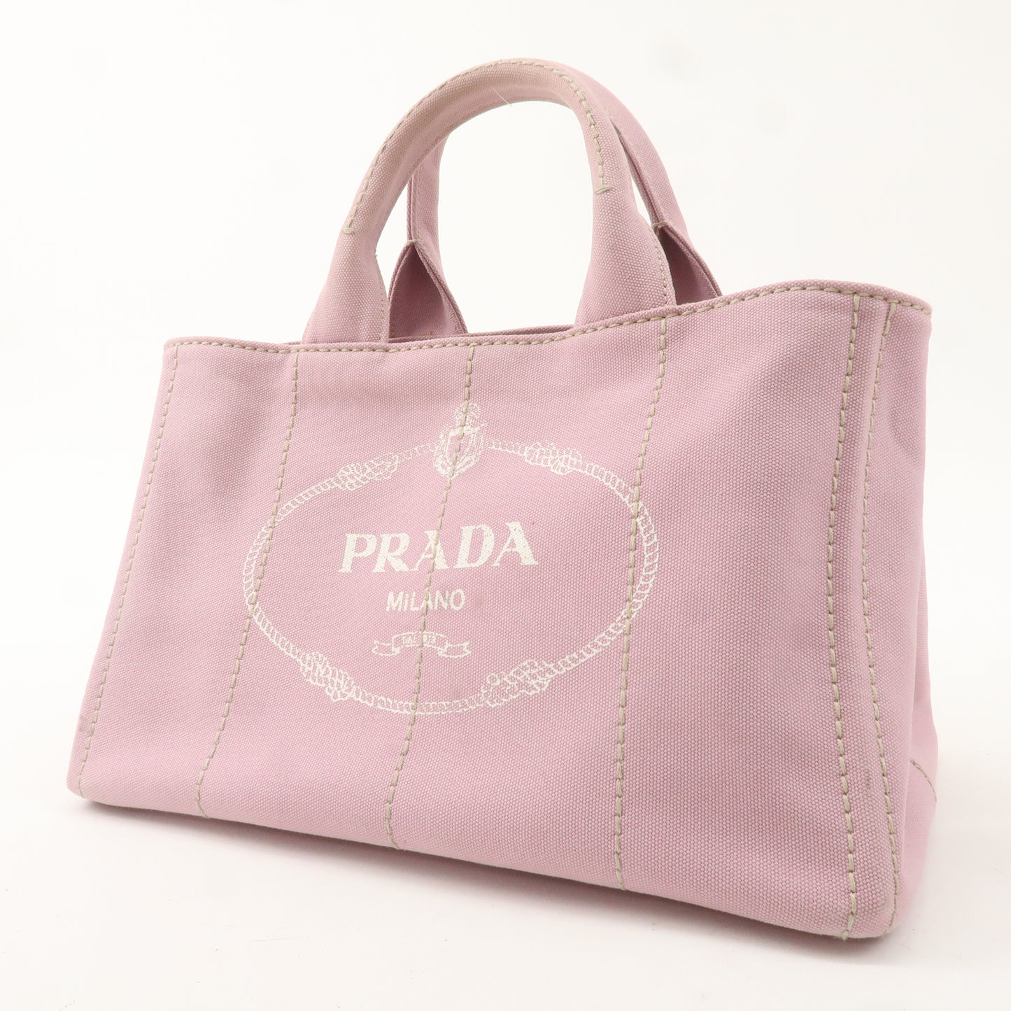 PRADA Canapa Canvas 2Way Bag Hand Bag Lavender Pink BN2642