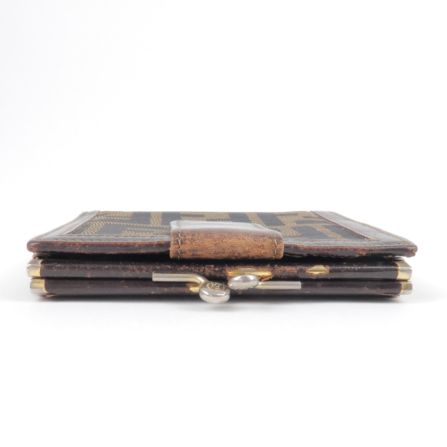 FENDI Set of 2 Zucca Zucchino Canvas Leather Wallet 30782 8M0018