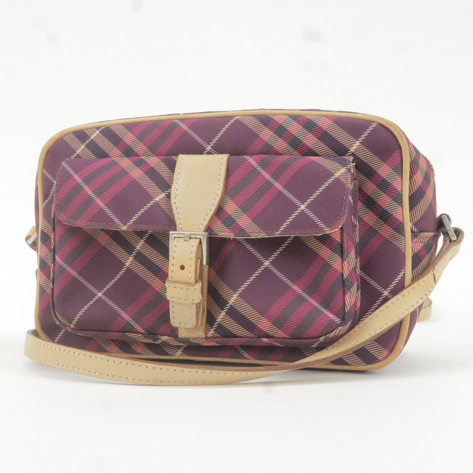BURBERRY-Blue-Label-Canvas-Leather-Plaid-Shoulder-Bag-Purple –  dct-ep_vintage luxury Store