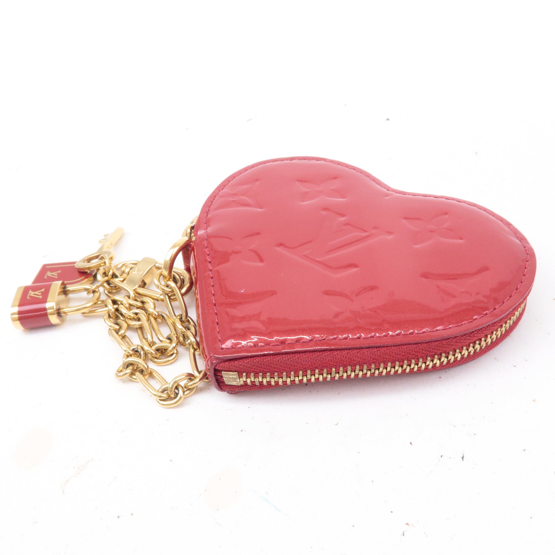 Louis Vuitton, Bags, Louis Vuitton Porte Monnaie Coeur Heart Vernis  Leather Coin Case Bag Charm