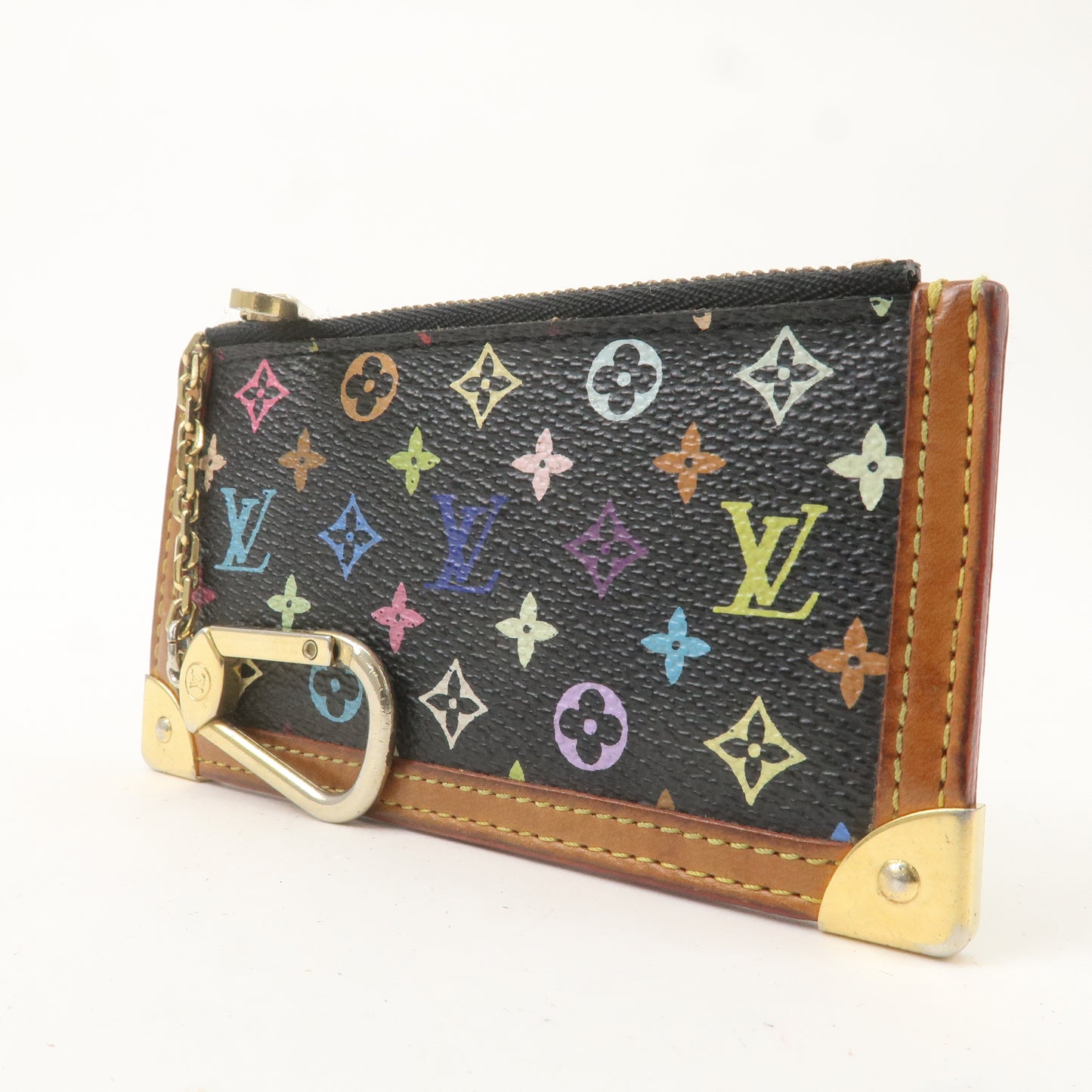 Louis Vuitton Monogram Multi Color Pochette Cles Noir M92654