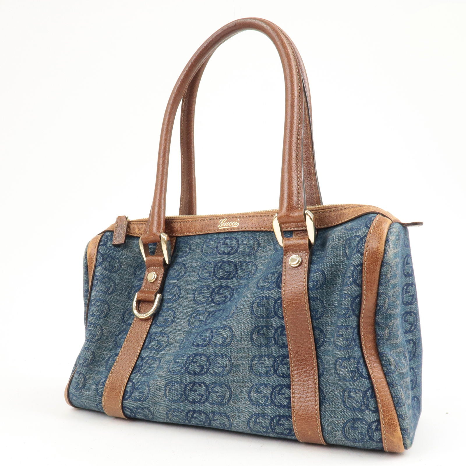 Gucci Blue Logo Denim and Leather Abbey D-Ring Tote Bag – OPA Vintage