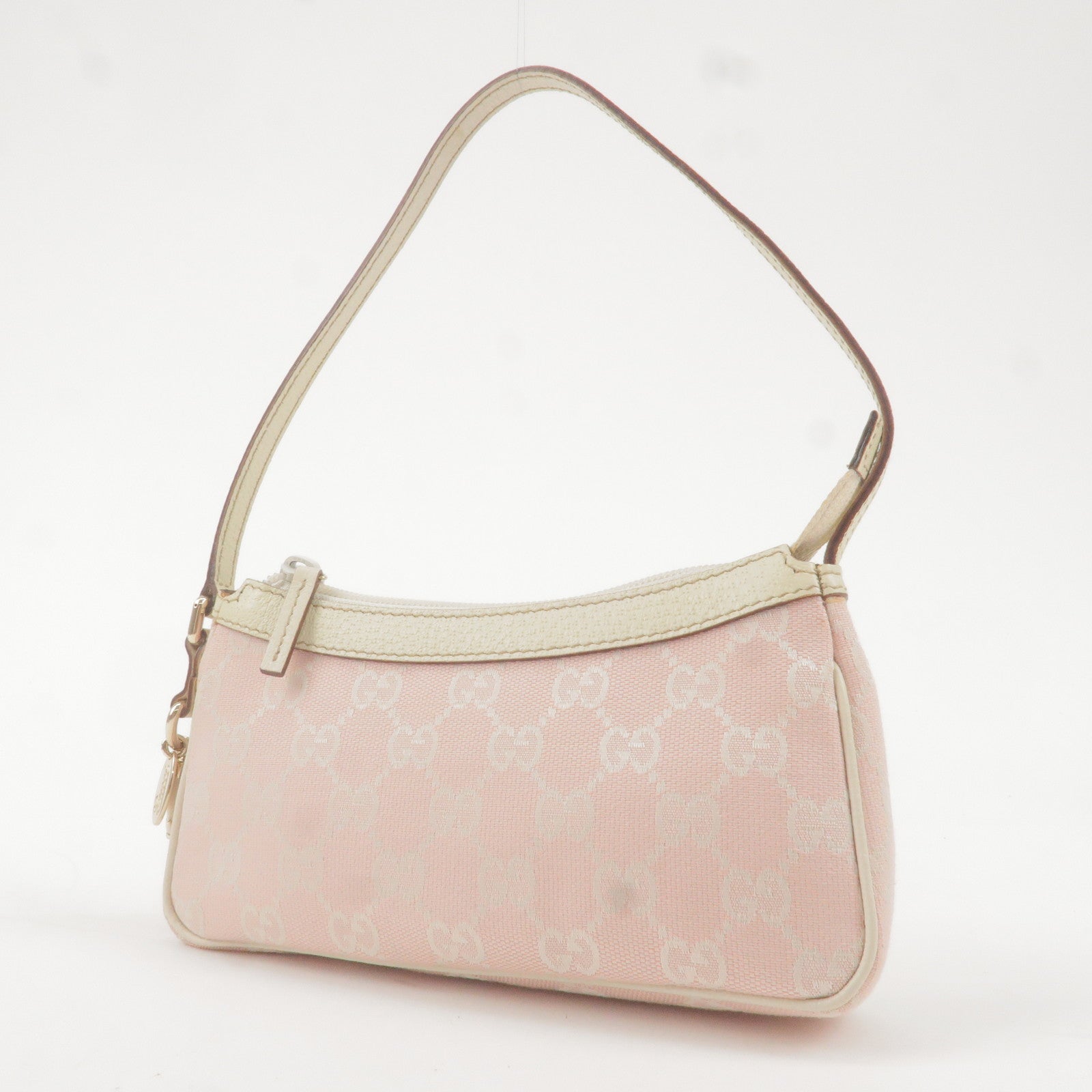 GUCCI-GG-Canvas-Leather-Pouch-Cosmetic-Bag-Pink-Ivory-153228 –  dct-ep_vintage luxury Store